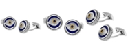 EFFY Collection EFFY&reg; Men's Lapis & Blue Sapphire (1/8 ct. t.w.) Evil Eye Cufflinks in Sterling Silver & 18k Gold